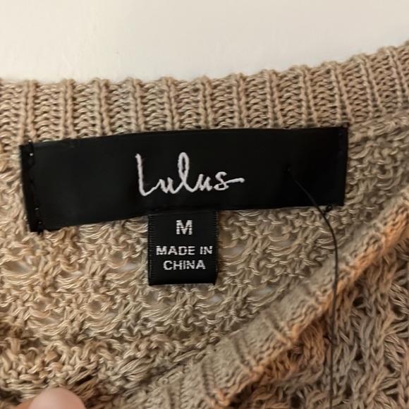 Brand new Lulus Tan knit crop top (Medium) - Picture 2 of 4